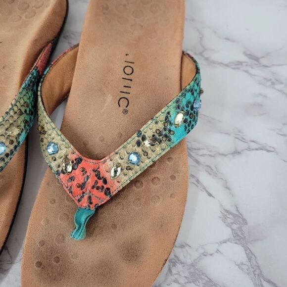 Vionic Lucia Thong Sandals Women's Size 9 Colorful Snakeskin Print - Picture 2 of 7